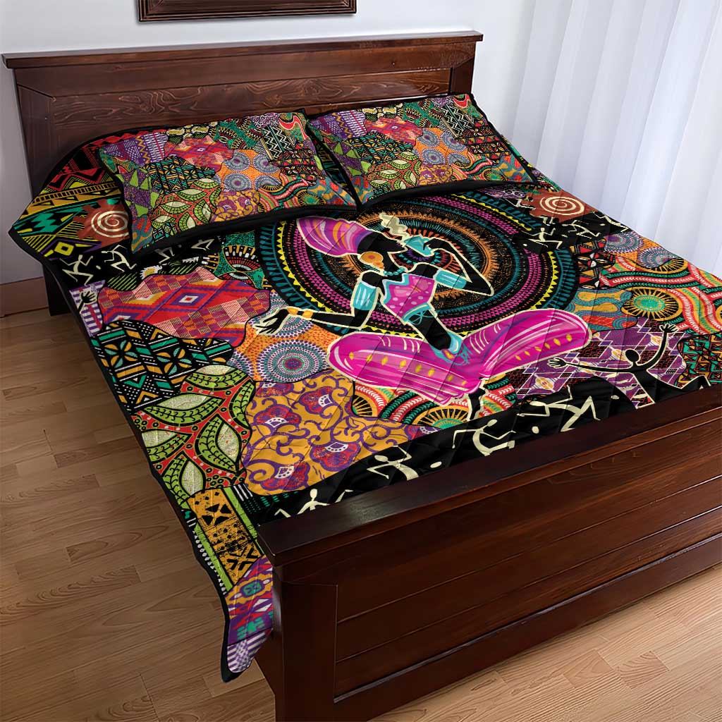 African Women Ethnic Motifs Quilt Bed Set LT9