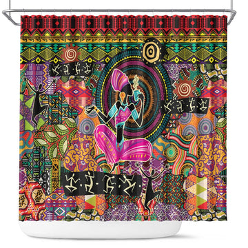African Women Ethnic Motifs Shower Curtain LT9