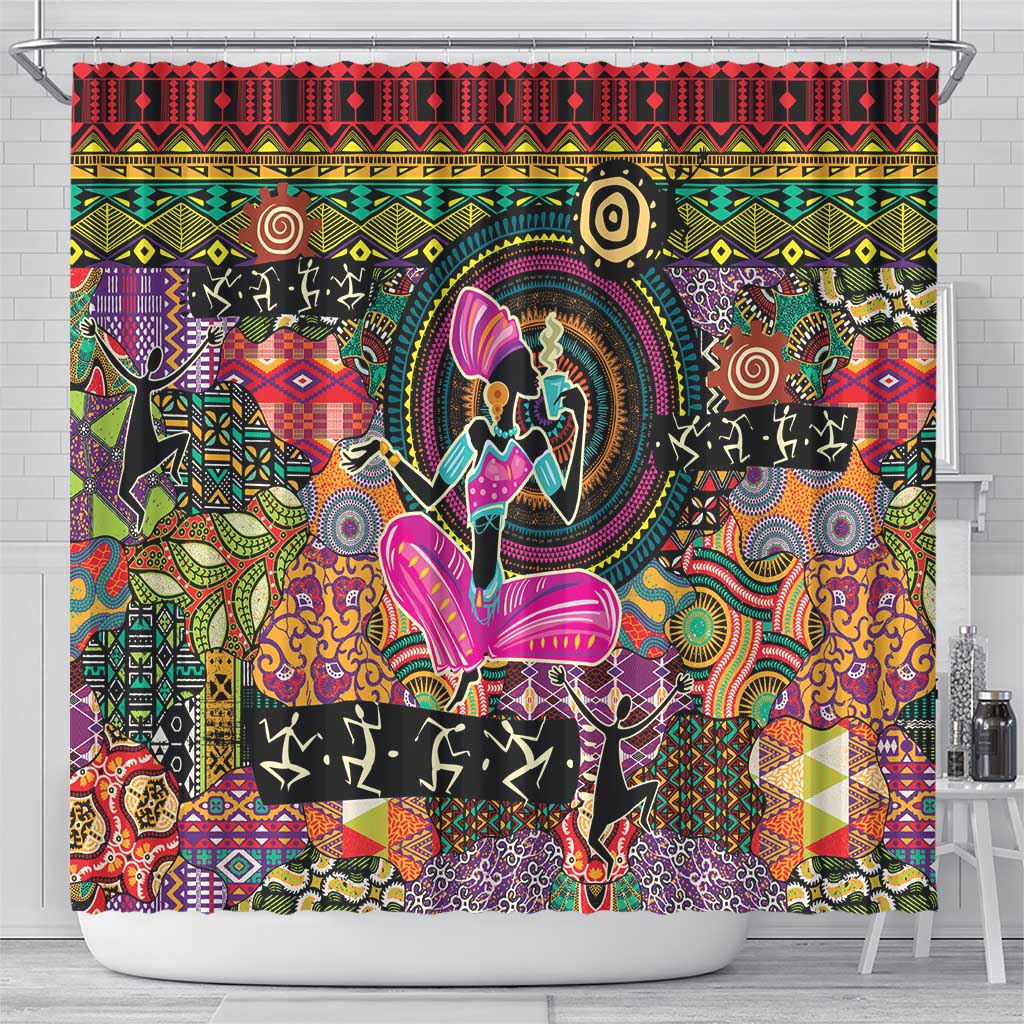 African Women Ethnic Motifs Shower Curtain LT9