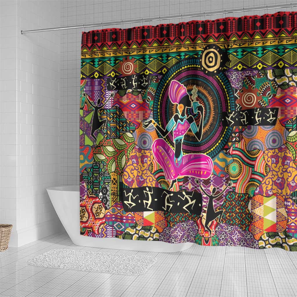 African Women Ethnic Motifs Shower Curtain LT9