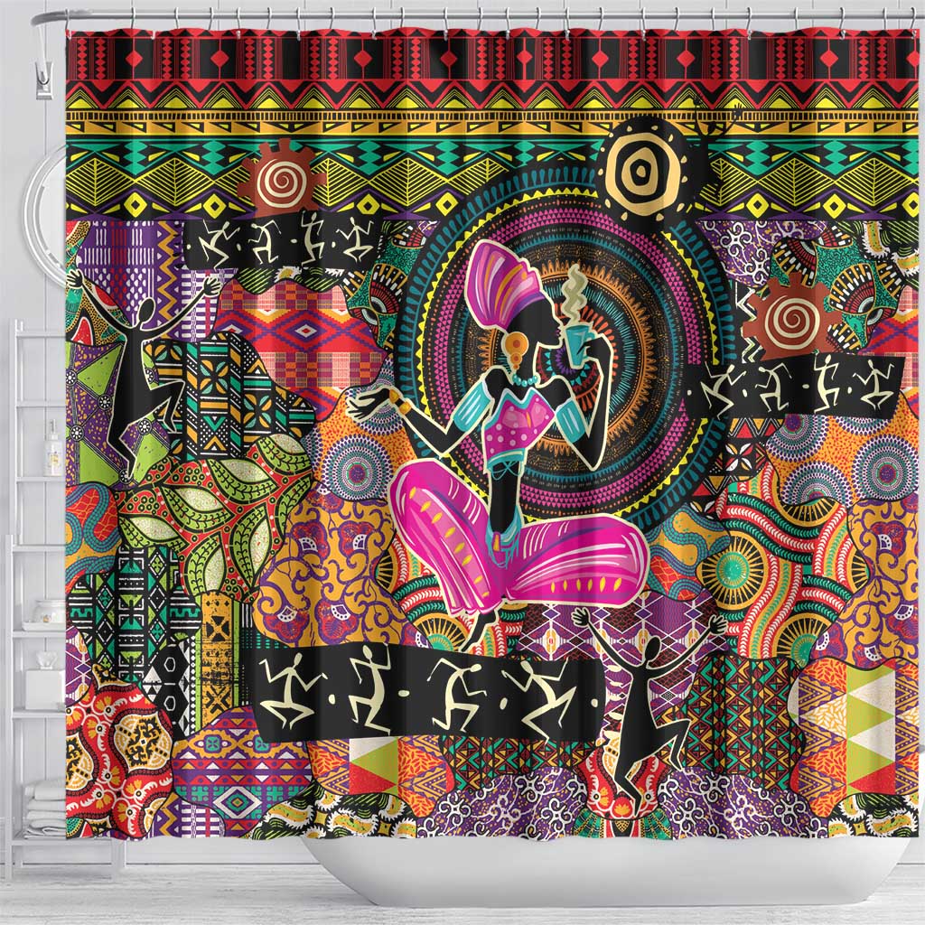 African Women Ethnic Motifs Shower Curtain LT9