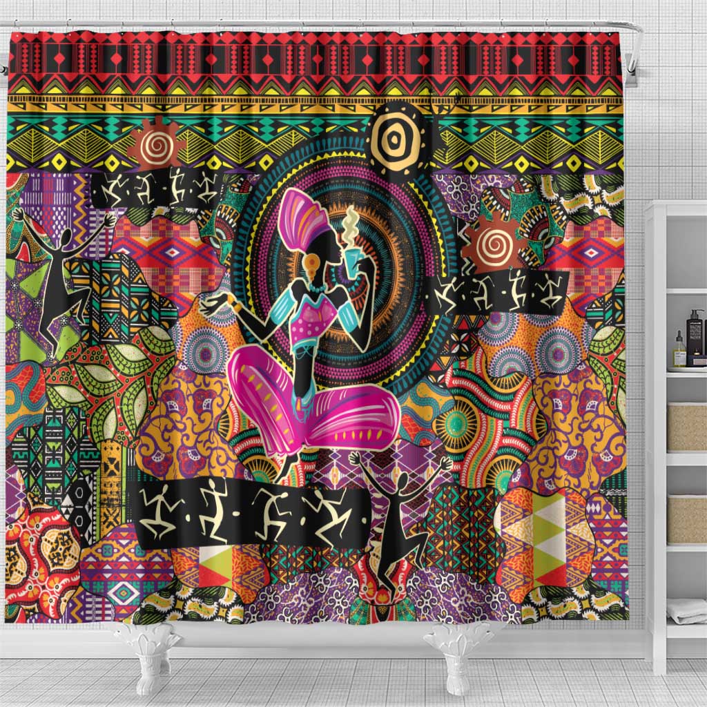 African Women Ethnic Motifs Shower Curtain LT9