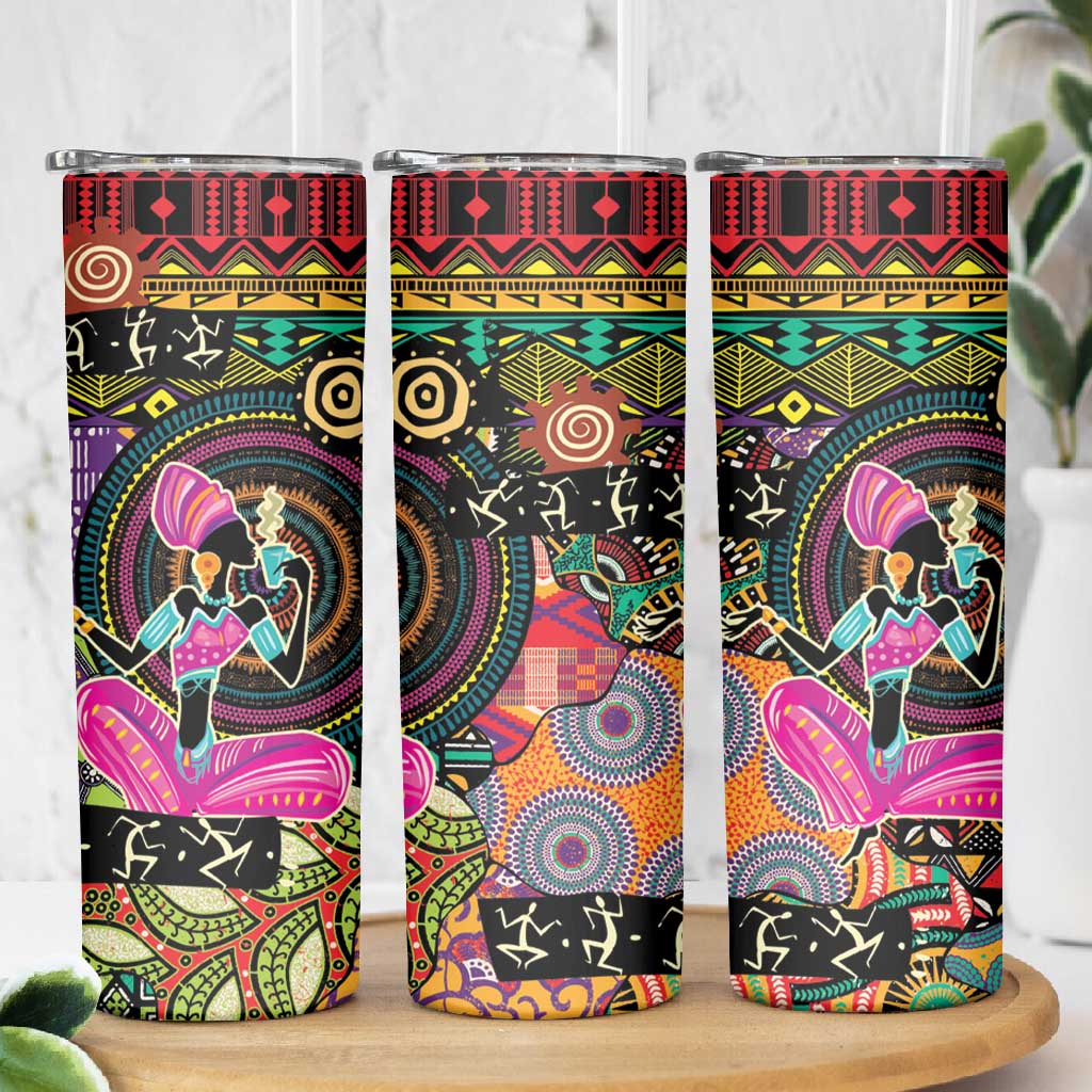 African Women Ethnic Motifs Skinny Tumbler LT9
