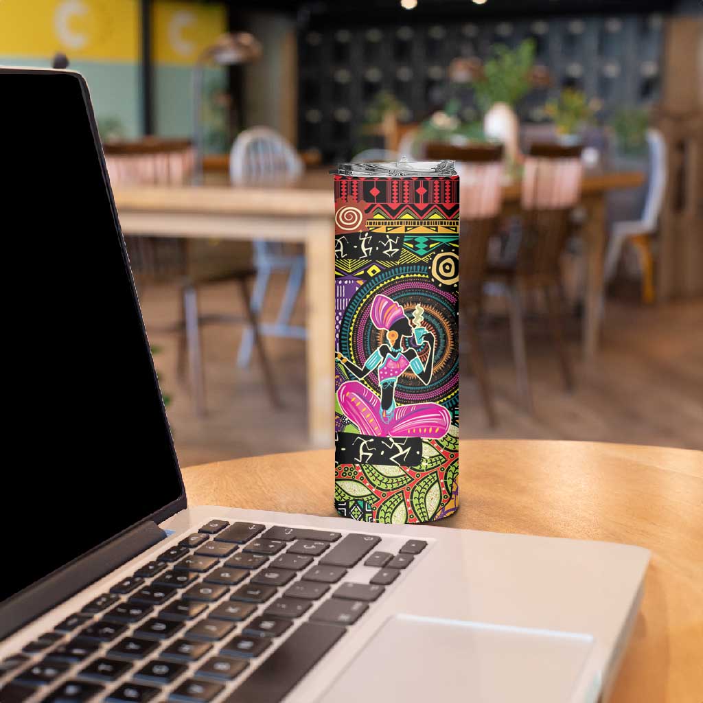 African Women Ethnic Motifs Skinny Tumbler LT9