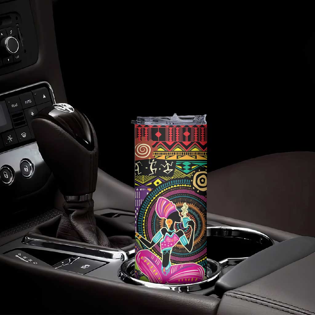 African Women Ethnic Motifs Skinny Tumbler LT9
