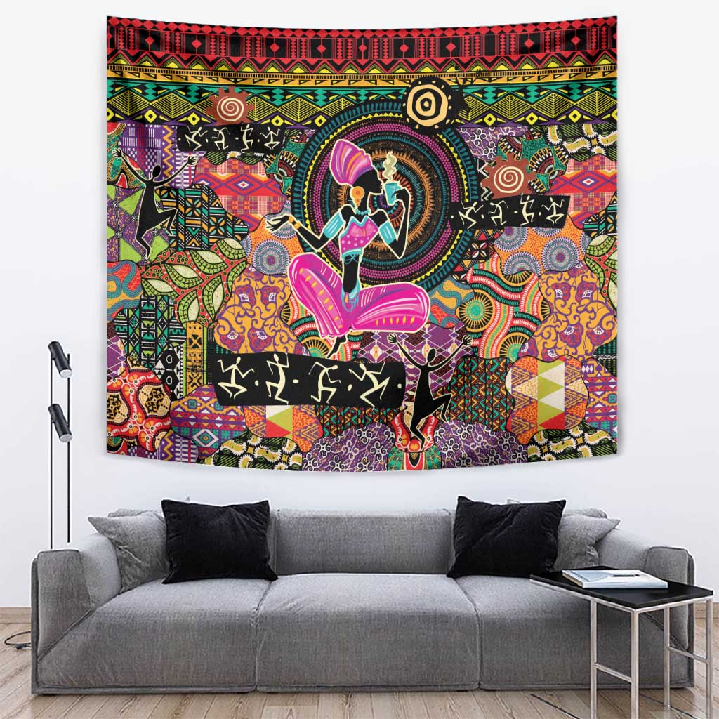 African Women Ethnic Motifs Tapestry LT9