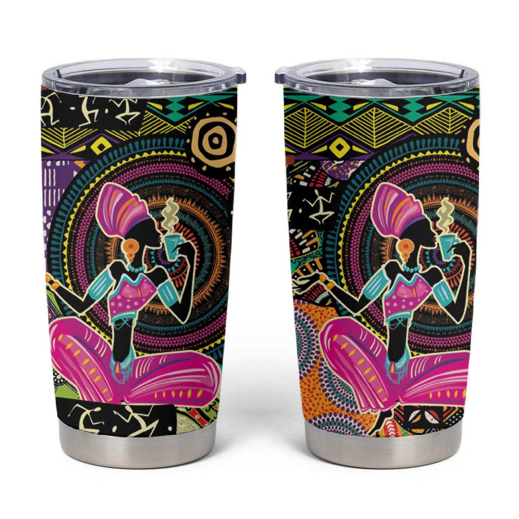 African Women Ethnic Motifs Tumbler Cup LT9