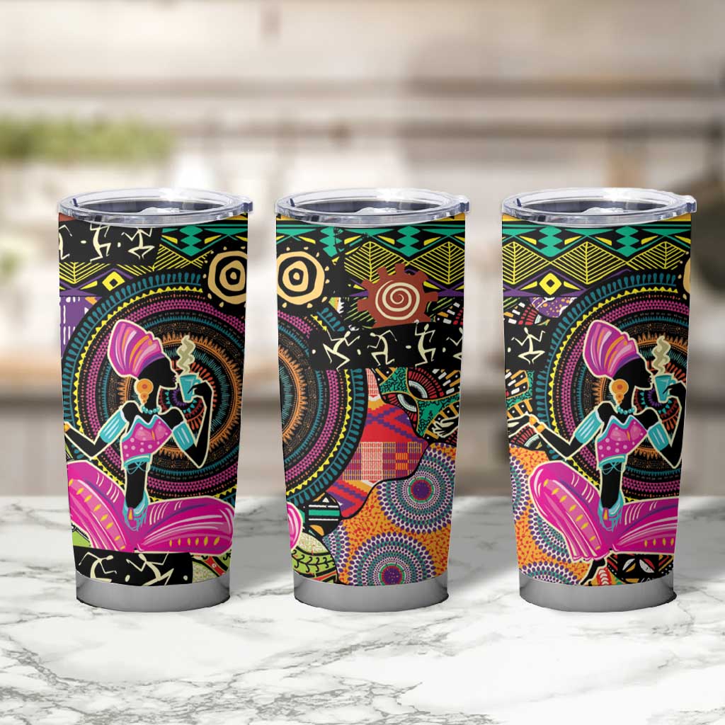 African Women Ethnic Motifs Tumbler Cup LT9
