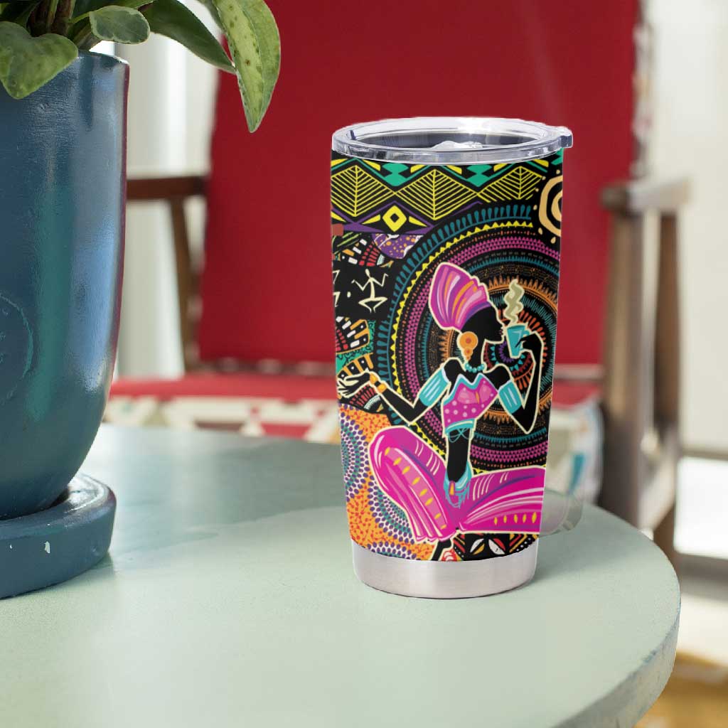 African Women Ethnic Motifs Tumbler Cup LT9
