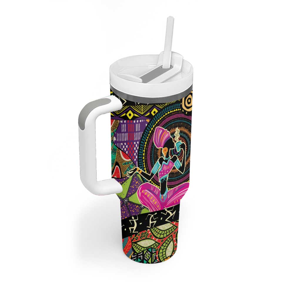African Women Ethnic Motifs Tumbler With Handle LT9