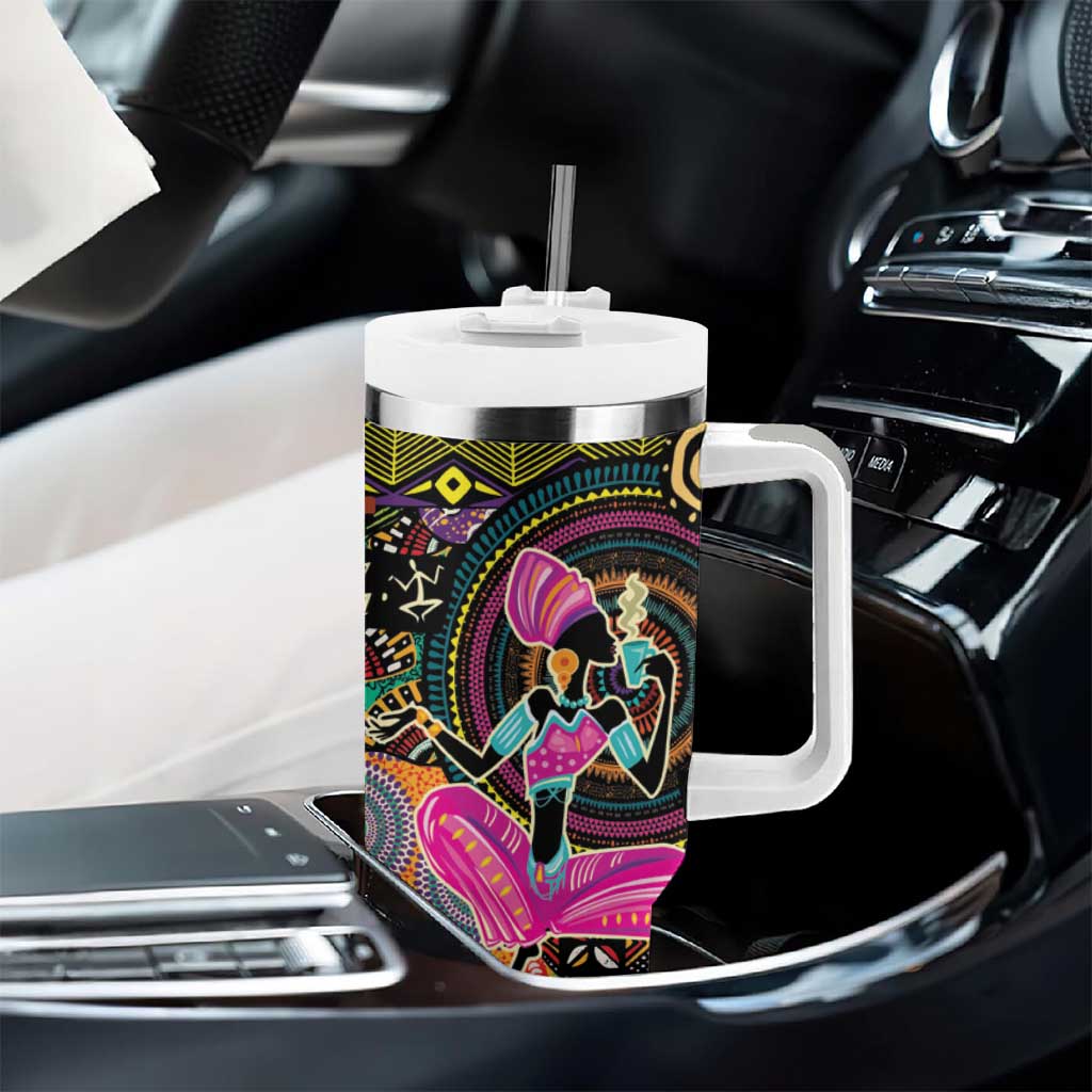 African Women Ethnic Motifs Tumbler With Handle LT9