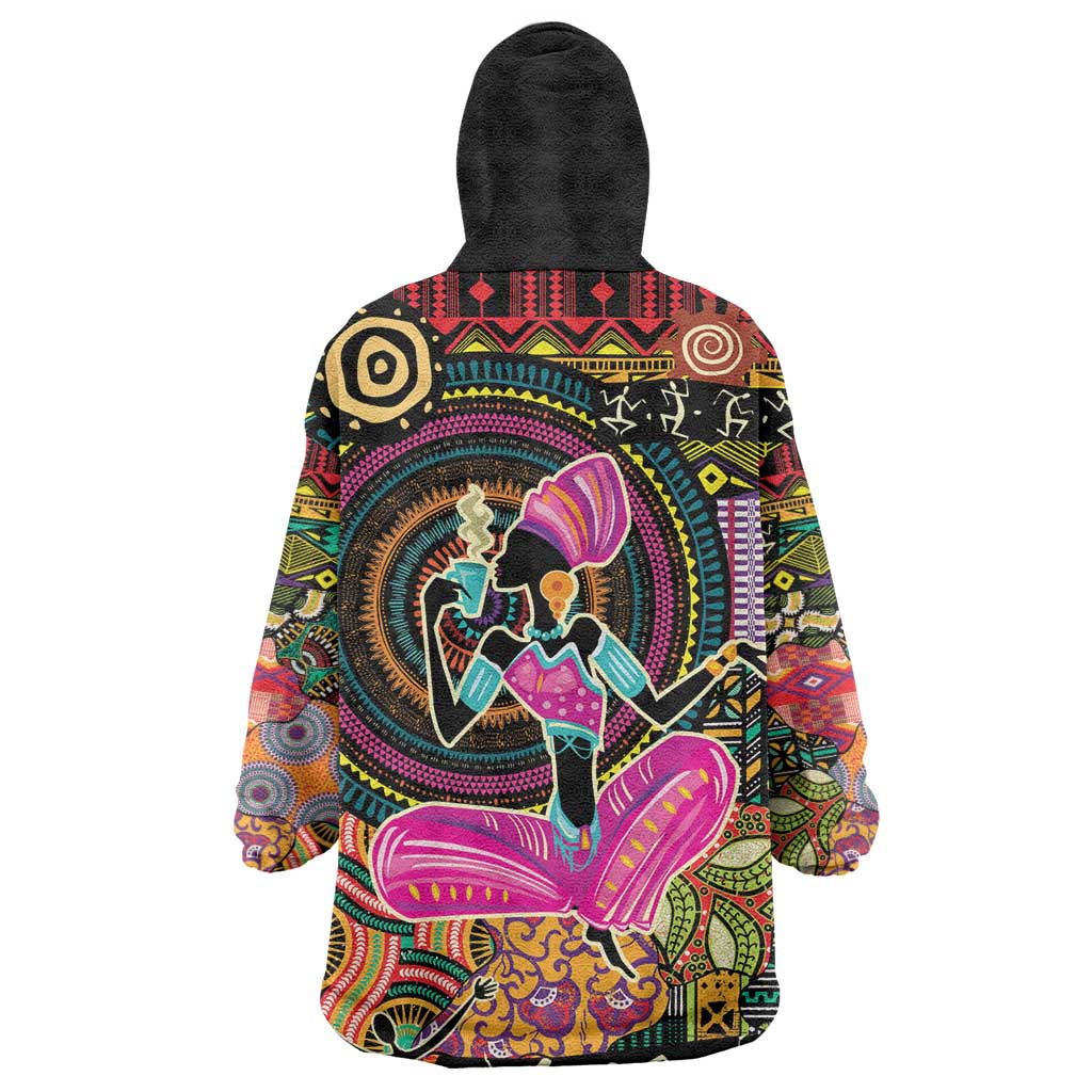 African Women Ethnic Motifs Wearable Blanket Hoodie LT9