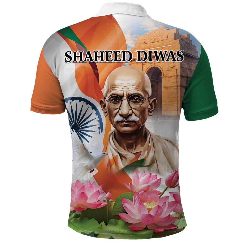 India Gandhi Martyr's Day Polo Shirt Shaheed Diwas Ashoka Chakra LT9