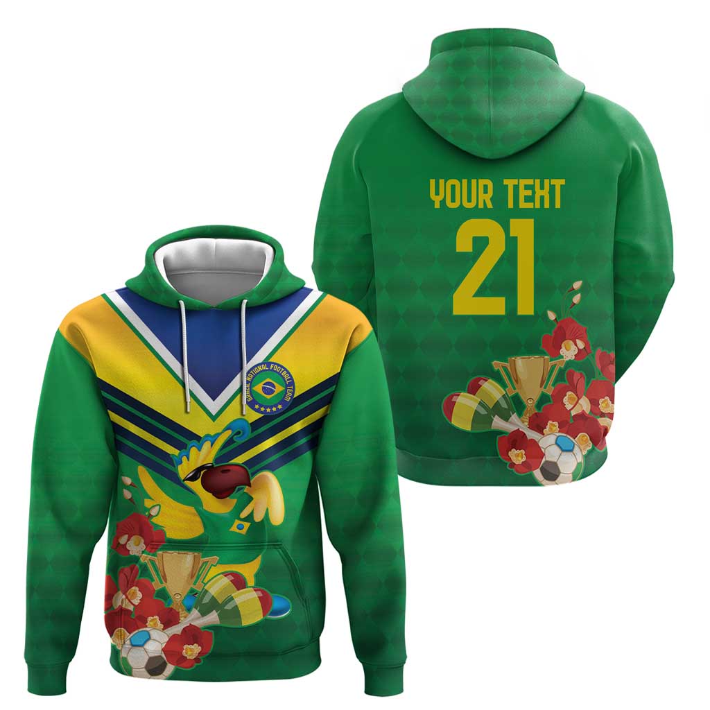 Brazil Canarinho Football Custom Hoodie Bora Brasil! Go Brazil! LT9