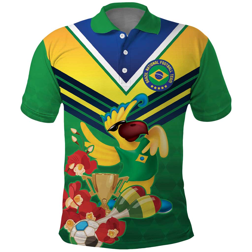 Brazil Canarinho Football Custom Polo Shirt Bora Brasil! Go Brazil! LT9