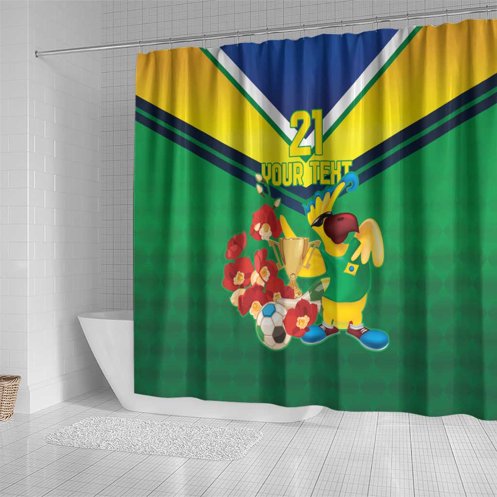 Brazil Canarinho Football Custom Shower Curtain Bora Brasil! Go Brazil! LT9