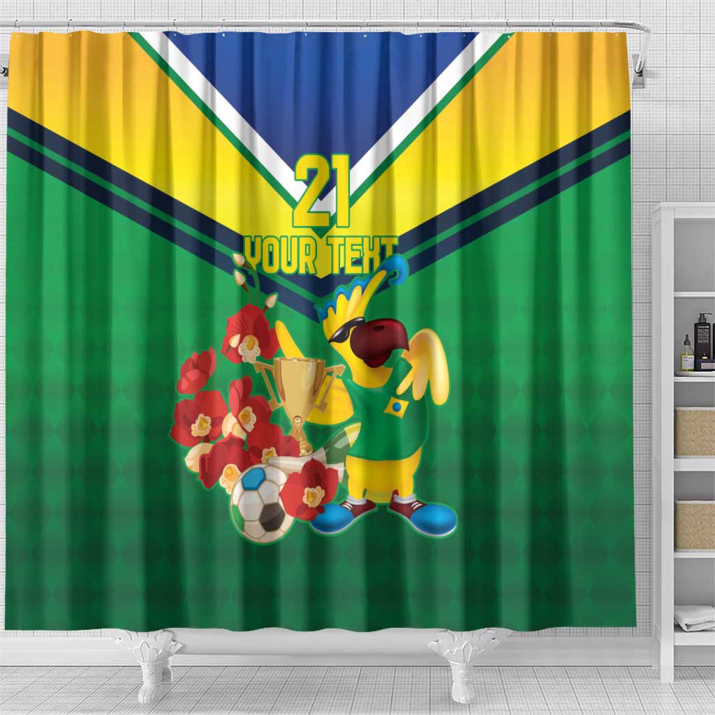 Brazil Canarinho Football Custom Shower Curtain Bora Brasil! Go Brazil! LT9