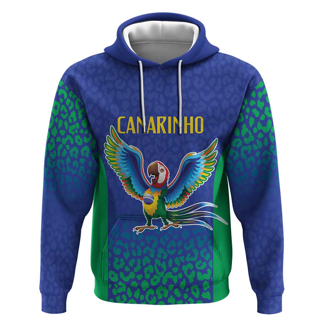 Brazil Canarinho Custom Hoodie Macaw Mascot with Brazil Flag Colors LT9