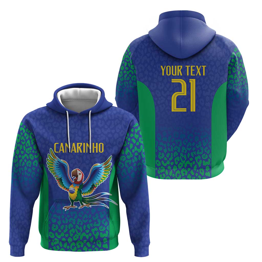 Brazil Canarinho Custom Hoodie Macaw Mascot with Brazil Flag Colors LT9