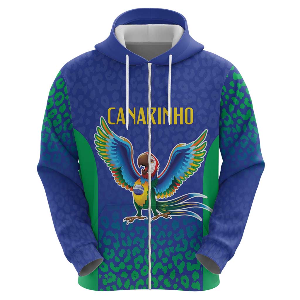 Brazil Canarinho Custom Hoodie Macaw Mascot with Brazil Flag Colors LT9