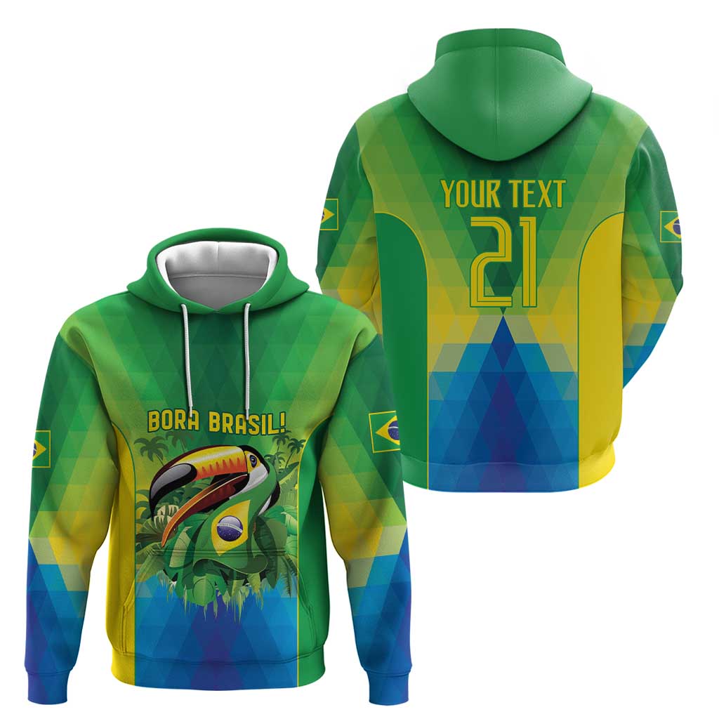 Brazil Football Custom Hoodie Toco Toucan Bora Brasil! Go Brazil! LT9