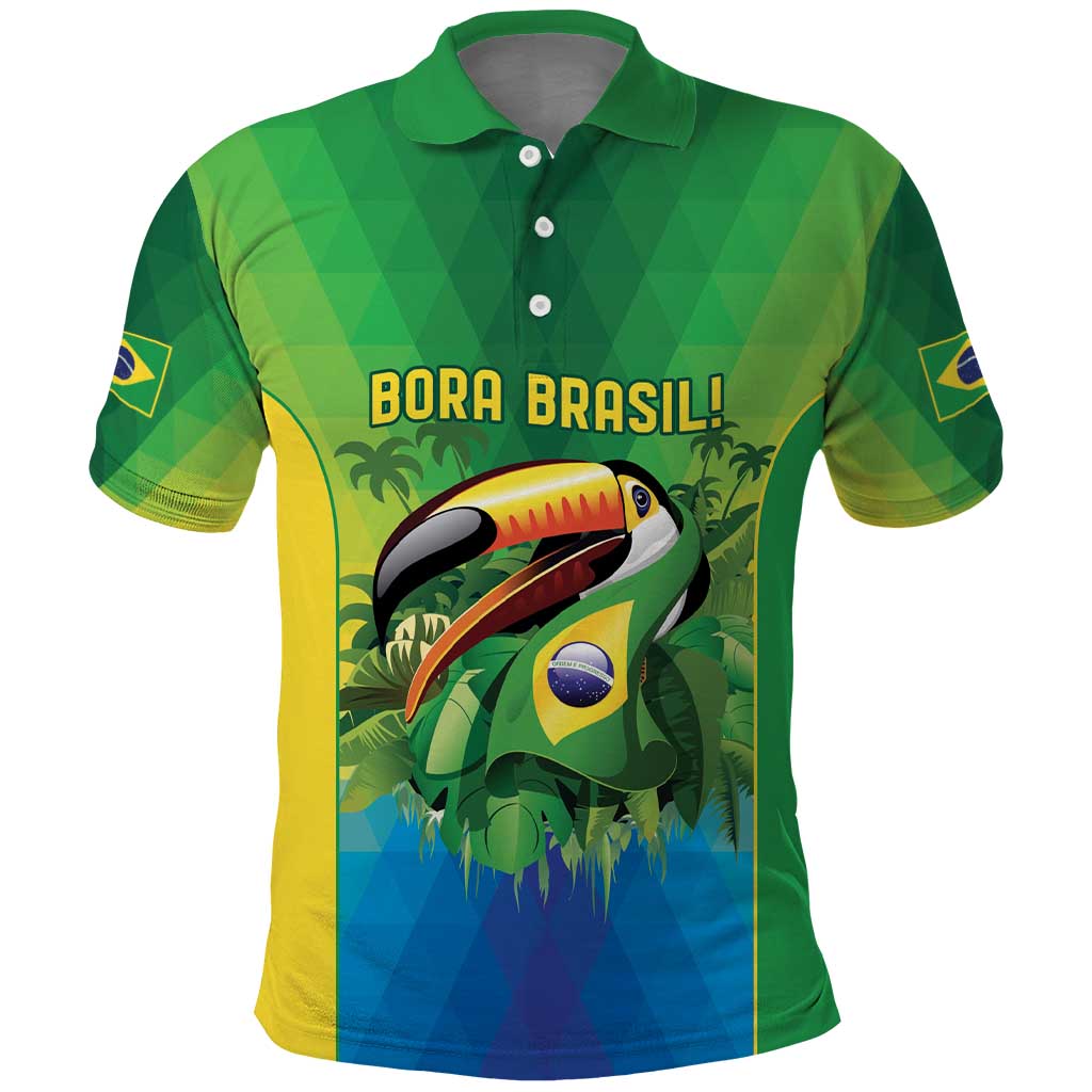 Brazil Football Custom Polo Shirt Toco Toucan Bora Brasil! Go Brazil! LT9