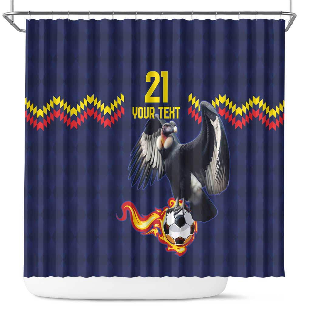 Ecuado Andean Condor Football Custom Shower Curtain Tricolors Motif LT9