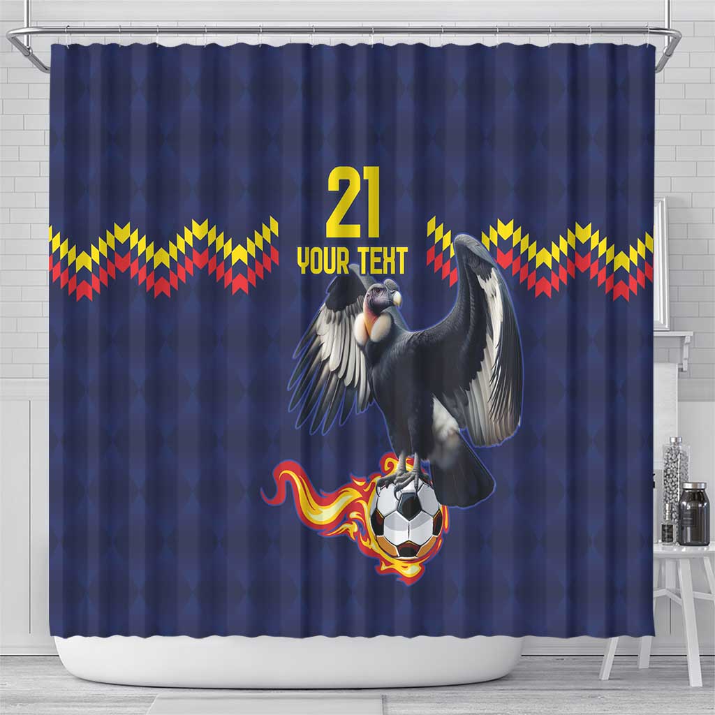 Ecuado Andean Condor Football Custom Shower Curtain Tricolors Motif LT9