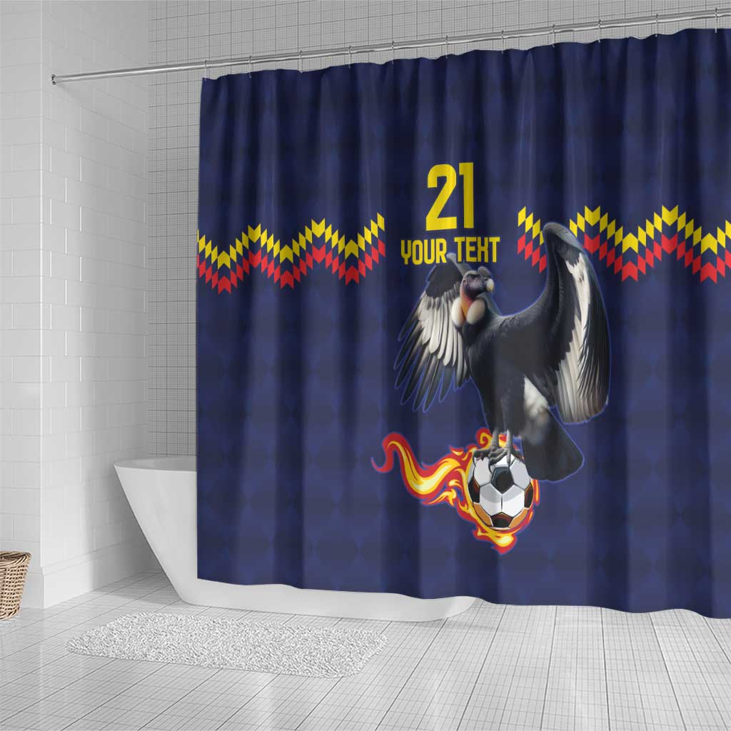 Ecuado Andean Condor Football Custom Shower Curtain Tricolors Motif LT9