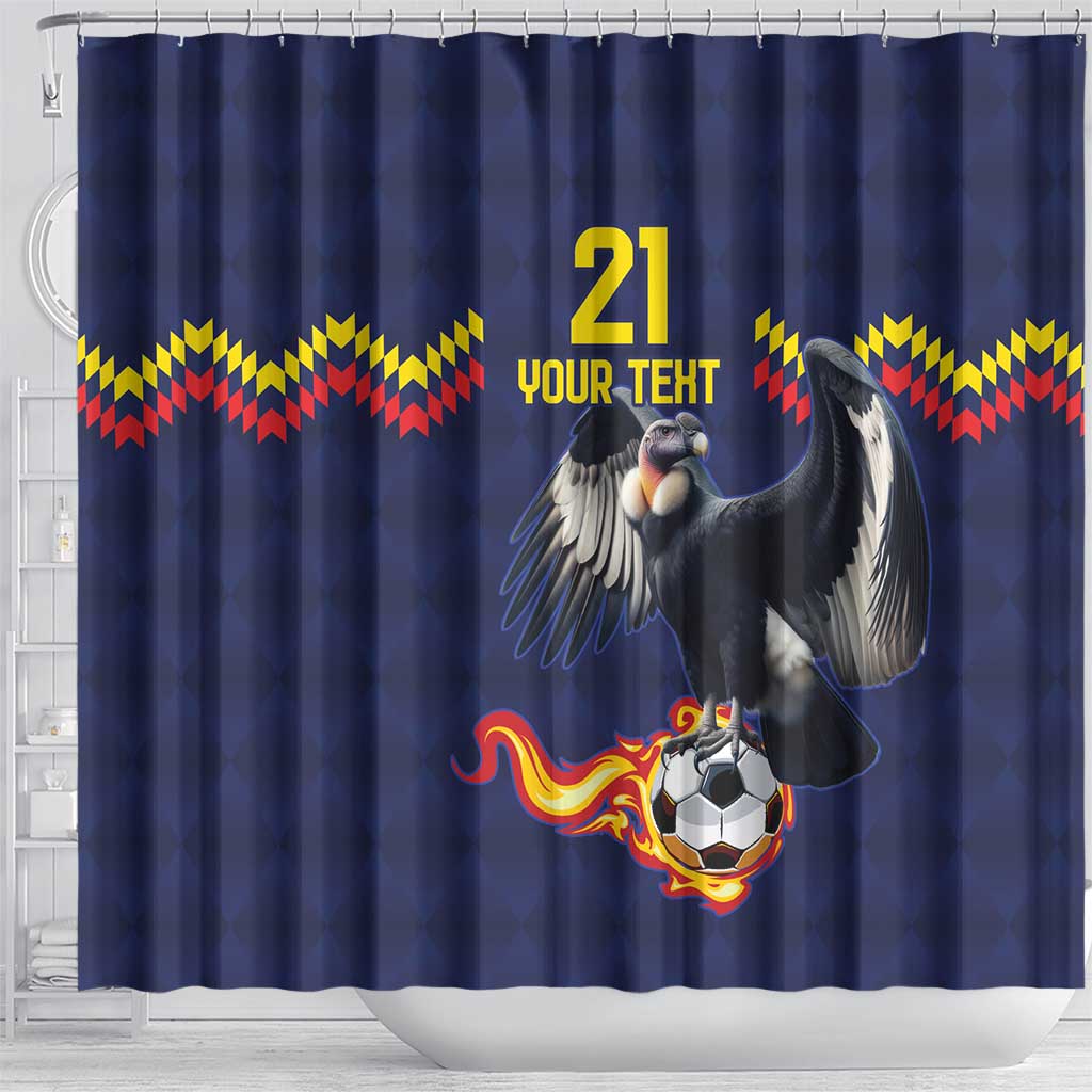 Ecuado Andean Condor Football Custom Shower Curtain Tricolors Motif LT9