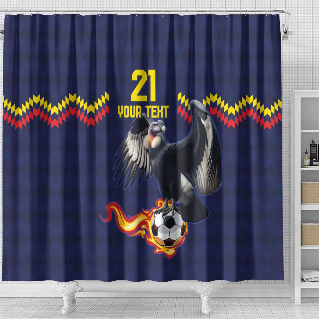 Ecuado Andean Condor Football Custom Shower Curtain Tricolors Motif LT9