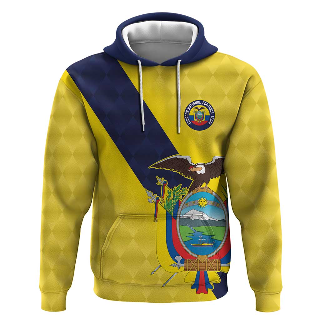 Ecuador La Tricolor Custom Hoodie Gold and Navy Blue Motif LT9