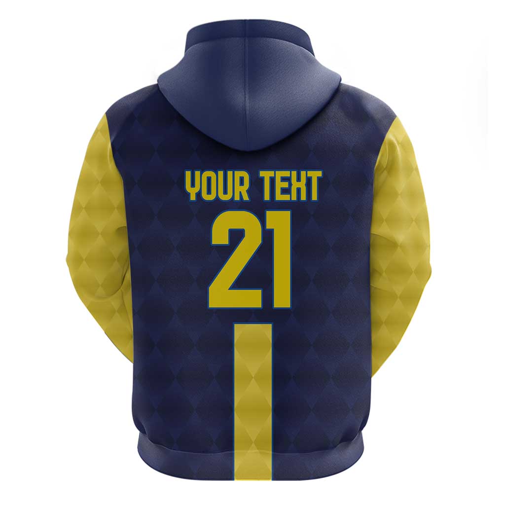 Ecuador La Tricolor Custom Hoodie Gold and Navy Blue Motif LT9