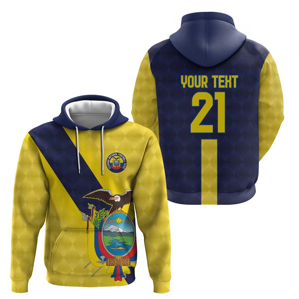 Ecuador La Tricolor Custom Hoodie Gold and Navy Blue Motif LT9