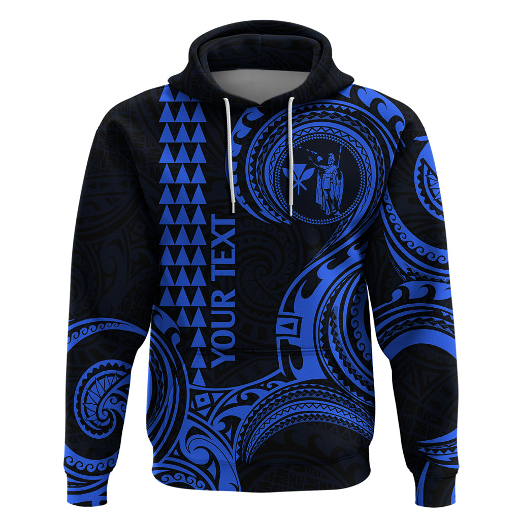 Custom Hawaii Hoodie Paradise of the Pacific Tribal Kakau for King Kamehameha Day - Blue LT9