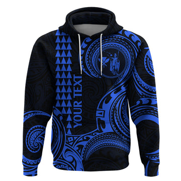Custom Hawaii Hoodie Paradise of the Pacific Tribal Kakau for King Kamehameha Day - Blue LT9