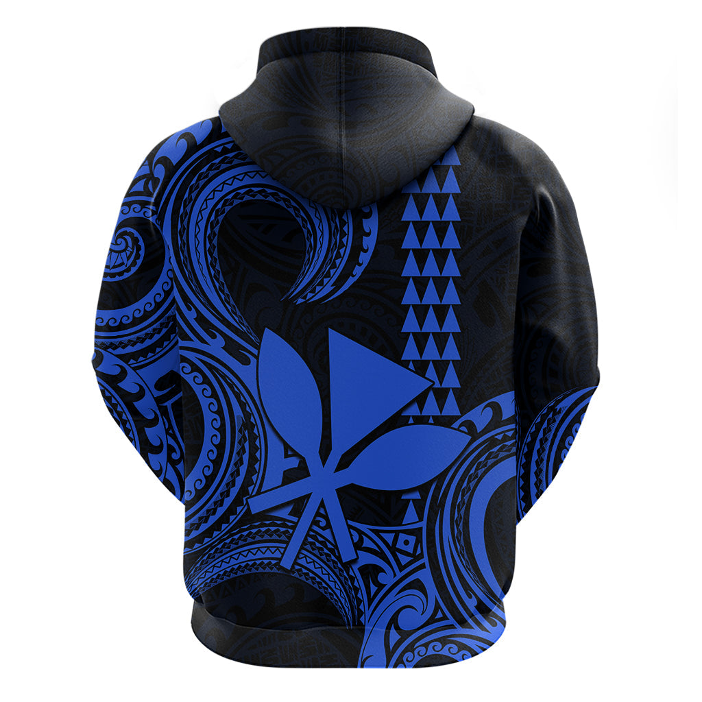 Custom Hawaii Hoodie Paradise of the Pacific Tribal Kakau for King Kamehameha Day - Blue LT9