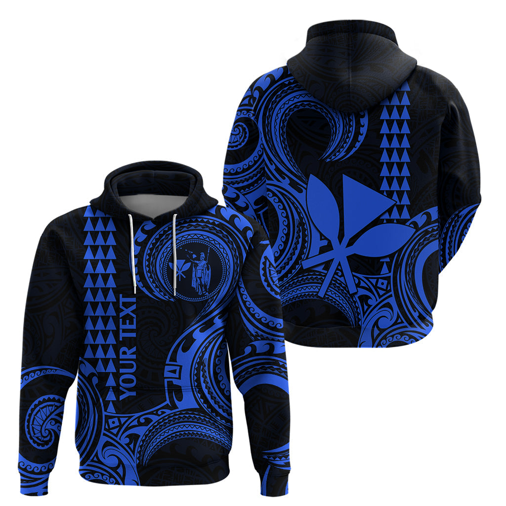 Custom Hawaii Hoodie Paradise of the Pacific Tribal Kakau for King Kamehameha Day - Blue LT9