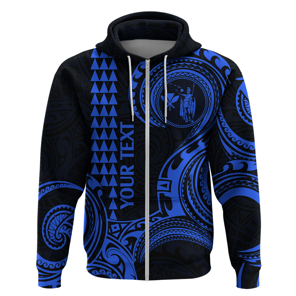 Custom Hawaii Hoodie Paradise of the Pacific Tribal Kakau for King Kamehameha Day - Blue LT9