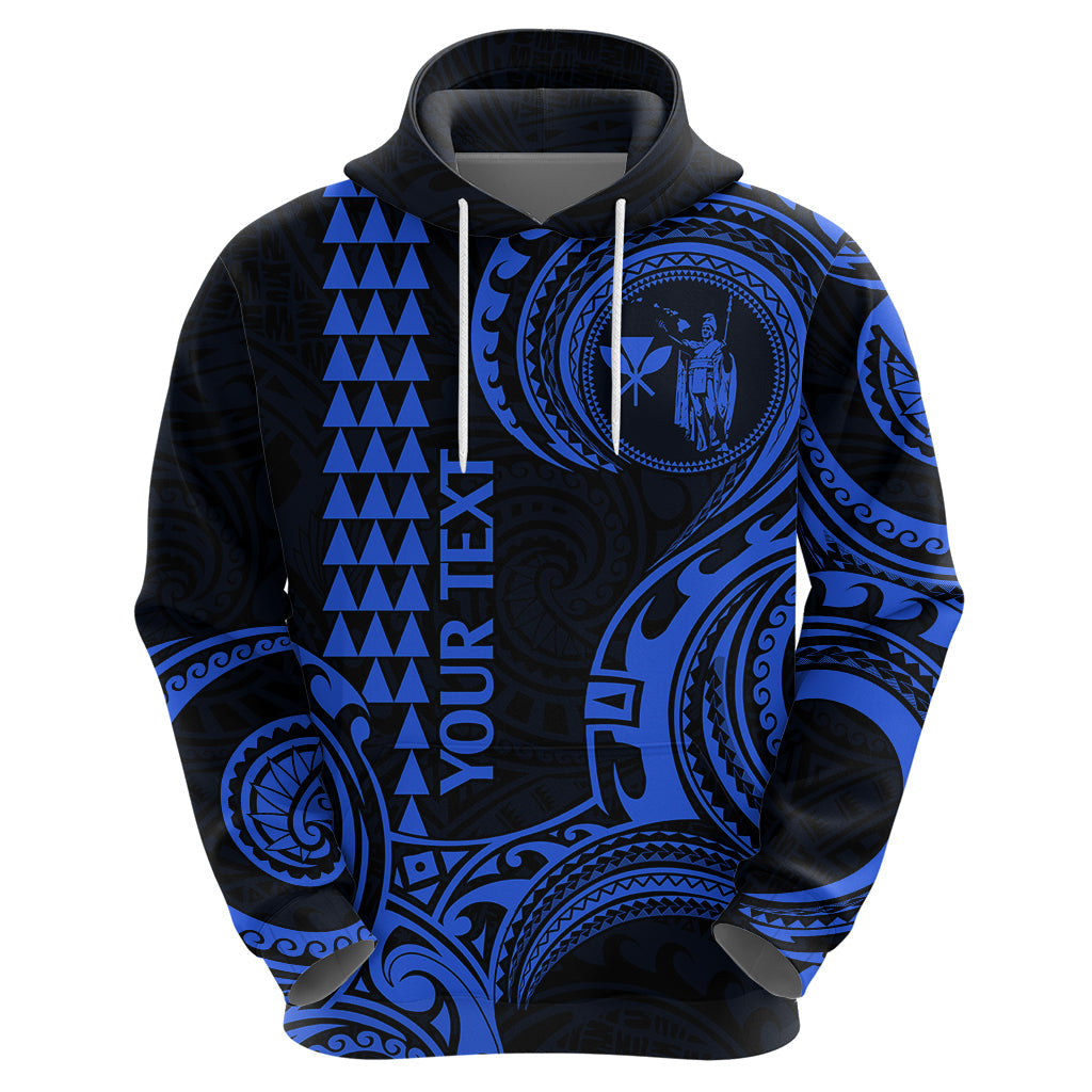 Custom Hawaii Hoodie Paradise of the Pacific Tribal Kakau for King Kamehameha Day - Blue LT9