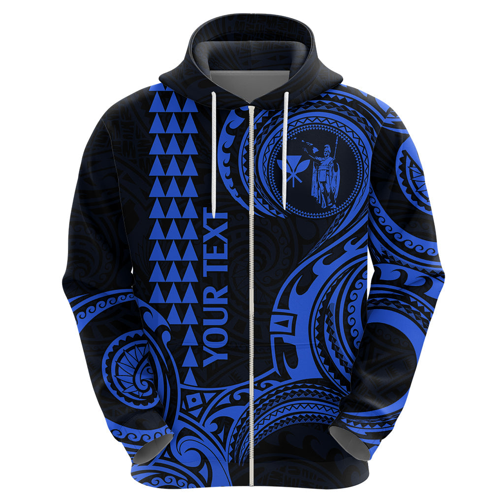 Custom Hawaii Hoodie Paradise of the Pacific Tribal Kakau for King Kamehameha Day - Blue LT9