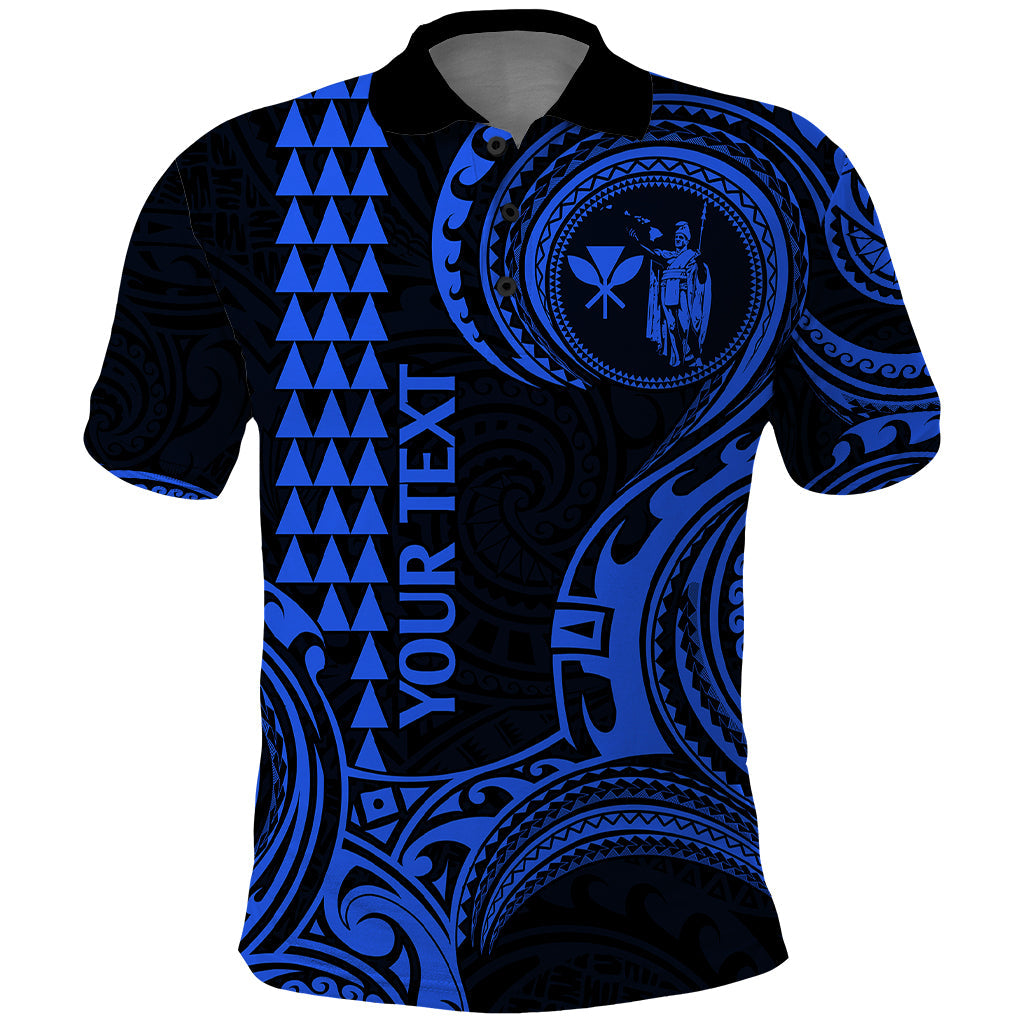 Custom Hawaii Polo Shirt Paradise of the Pacific Tribal Kakau for King Kamehameha Day - Blue LT9