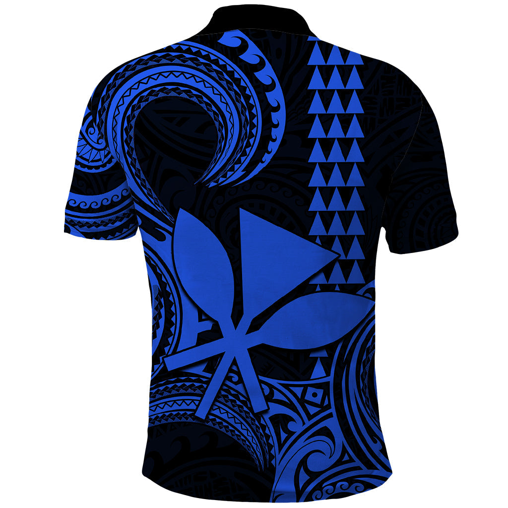 Custom Hawaii Polo Shirt Paradise of the Pacific Tribal Kakau for King Kamehameha Day - Blue LT9