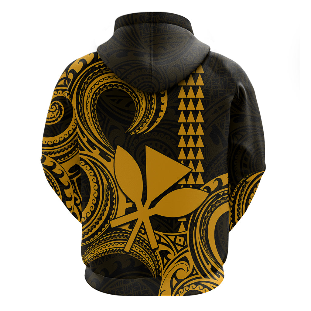 Custom Hawaii Hoodie Paradise of the Pacific Tribal Kakau for King Kamehameha Day - Gold LT9