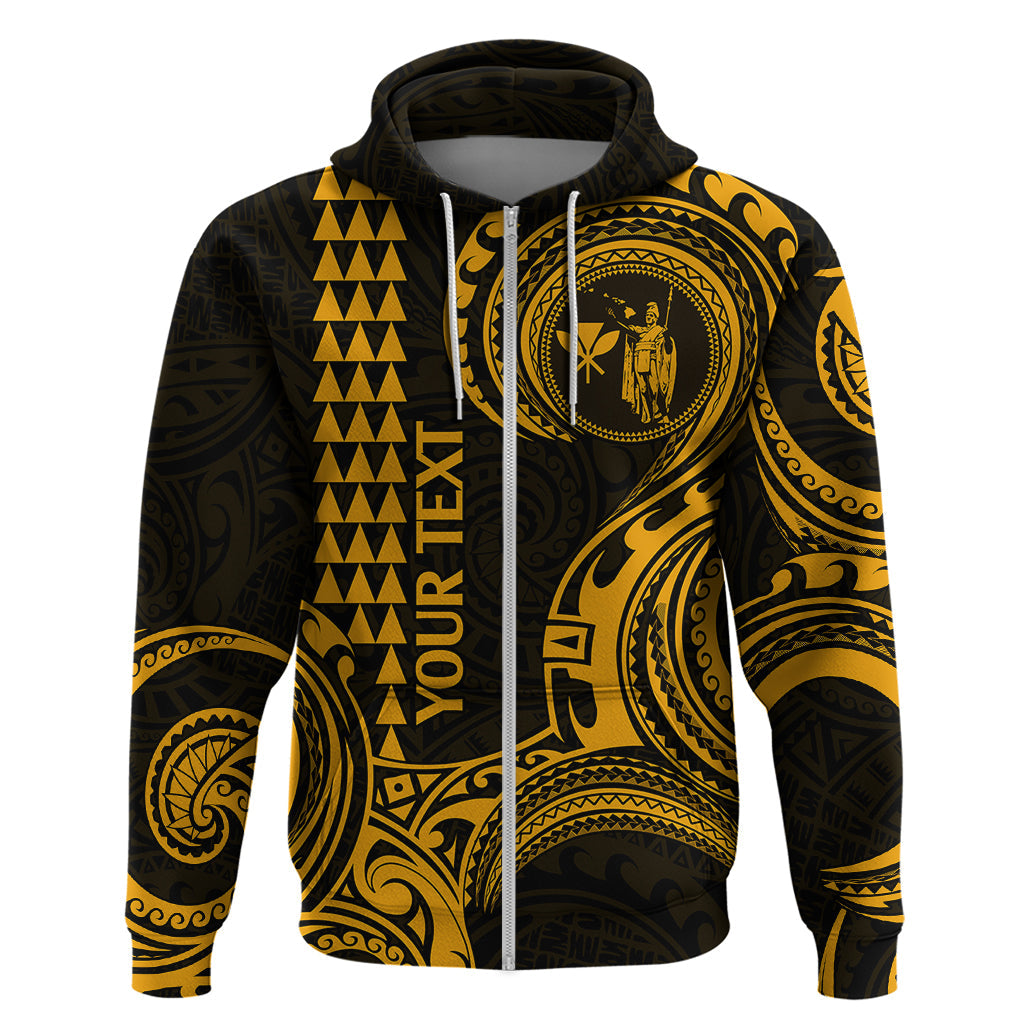 Custom Hawaii Hoodie Paradise of the Pacific Tribal Kakau for King Kamehameha Day - Gold LT9