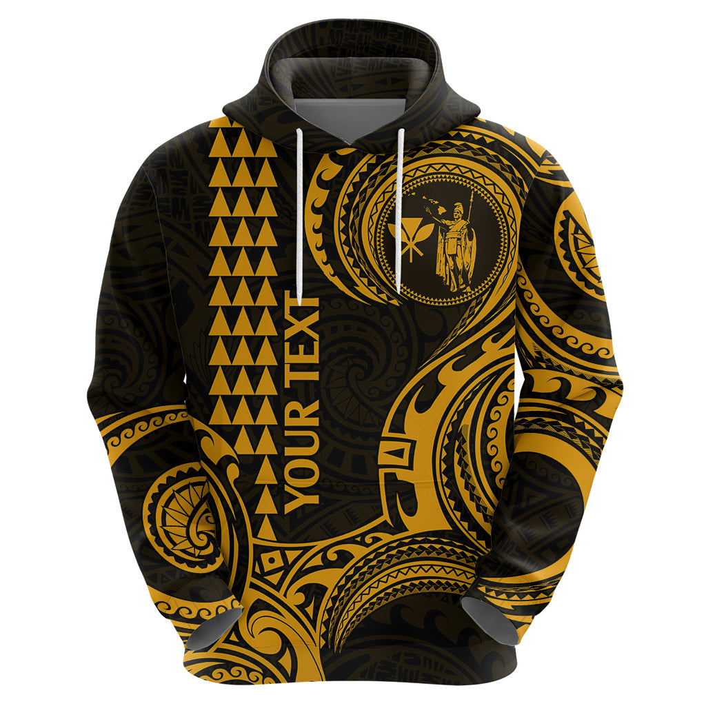 Custom Hawaii Hoodie Paradise of the Pacific Tribal Kakau for King Kamehameha Day - Gold LT9