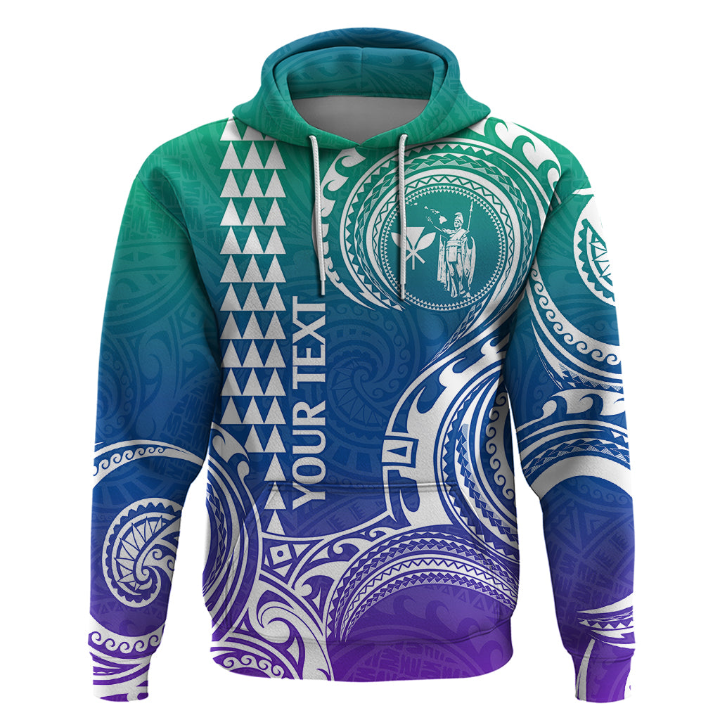 Custom Hawaii Hoodie Paradise of the Pacific Tribal Kakau for King Kamehameha Day - Gradient LT9