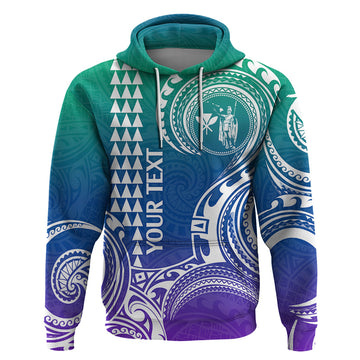 Custom Hawaii Hoodie Paradise of the Pacific Tribal Kakau for King Kamehameha Day - Gradient LT9