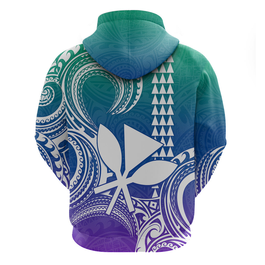 Custom Hawaii Hoodie Paradise of the Pacific Tribal Kakau for King Kamehameha Day - Gradient LT9
