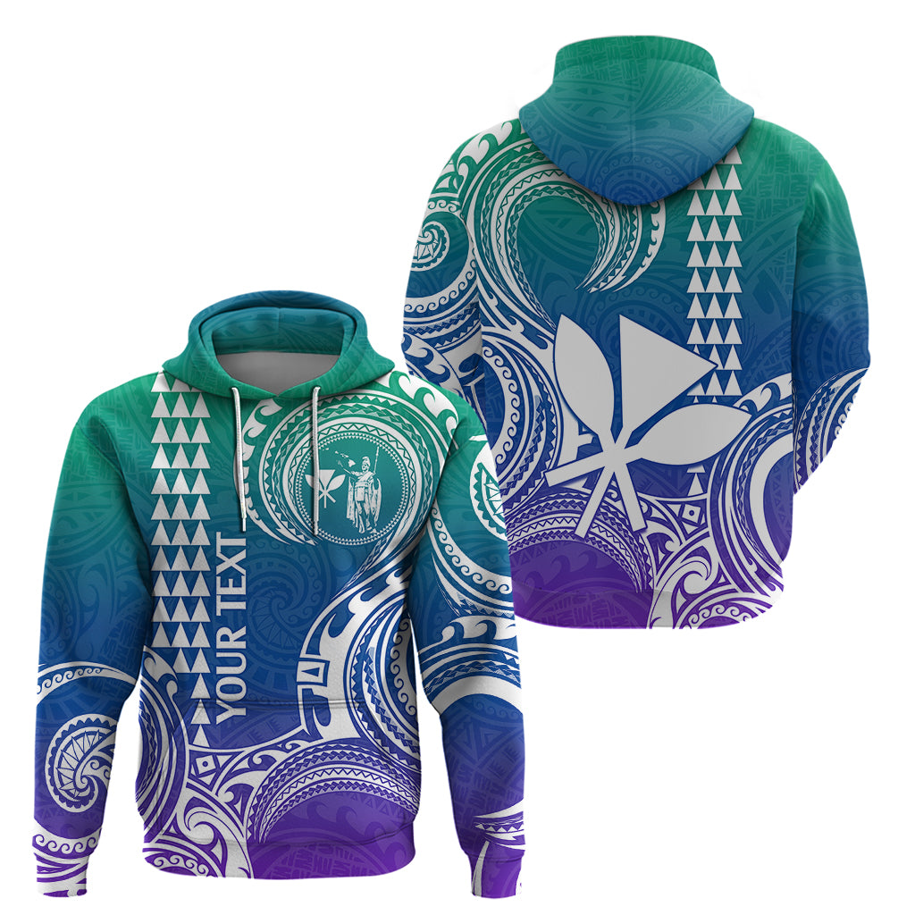 Custom Hawaii Hoodie Paradise of the Pacific Tribal Kakau for King Kamehameha Day - Gradient LT9